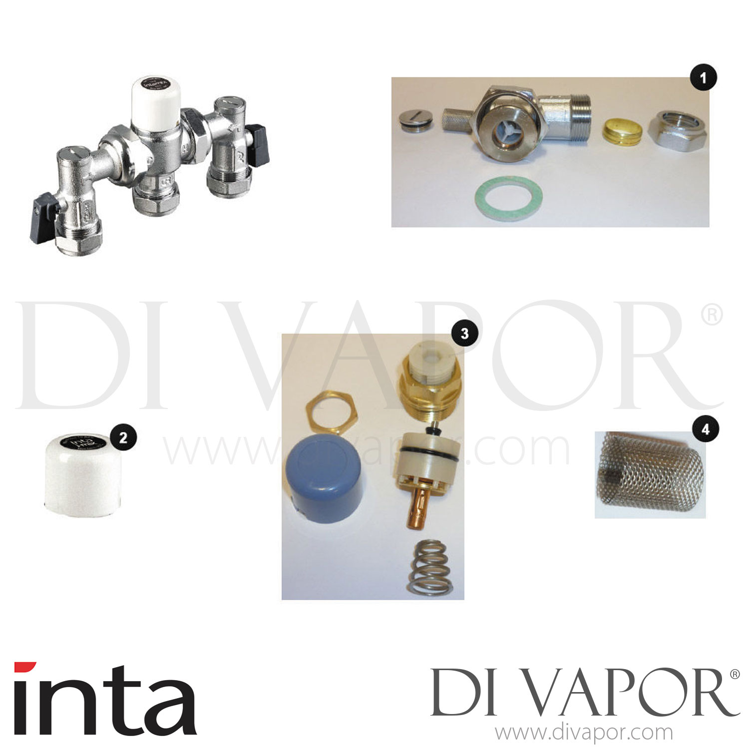 Inta 400mx Cp Intamix 22mm Thermostatic Mixing Valve Cw Service Isolation Valve Spare Parts